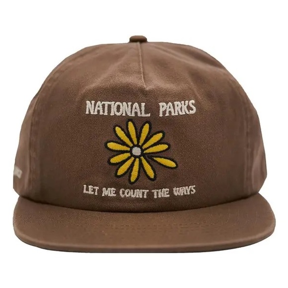 Parks Project Accessories - Parks Project Let Me Count The Ways Baseball Cap Tan With Embroidered Fl